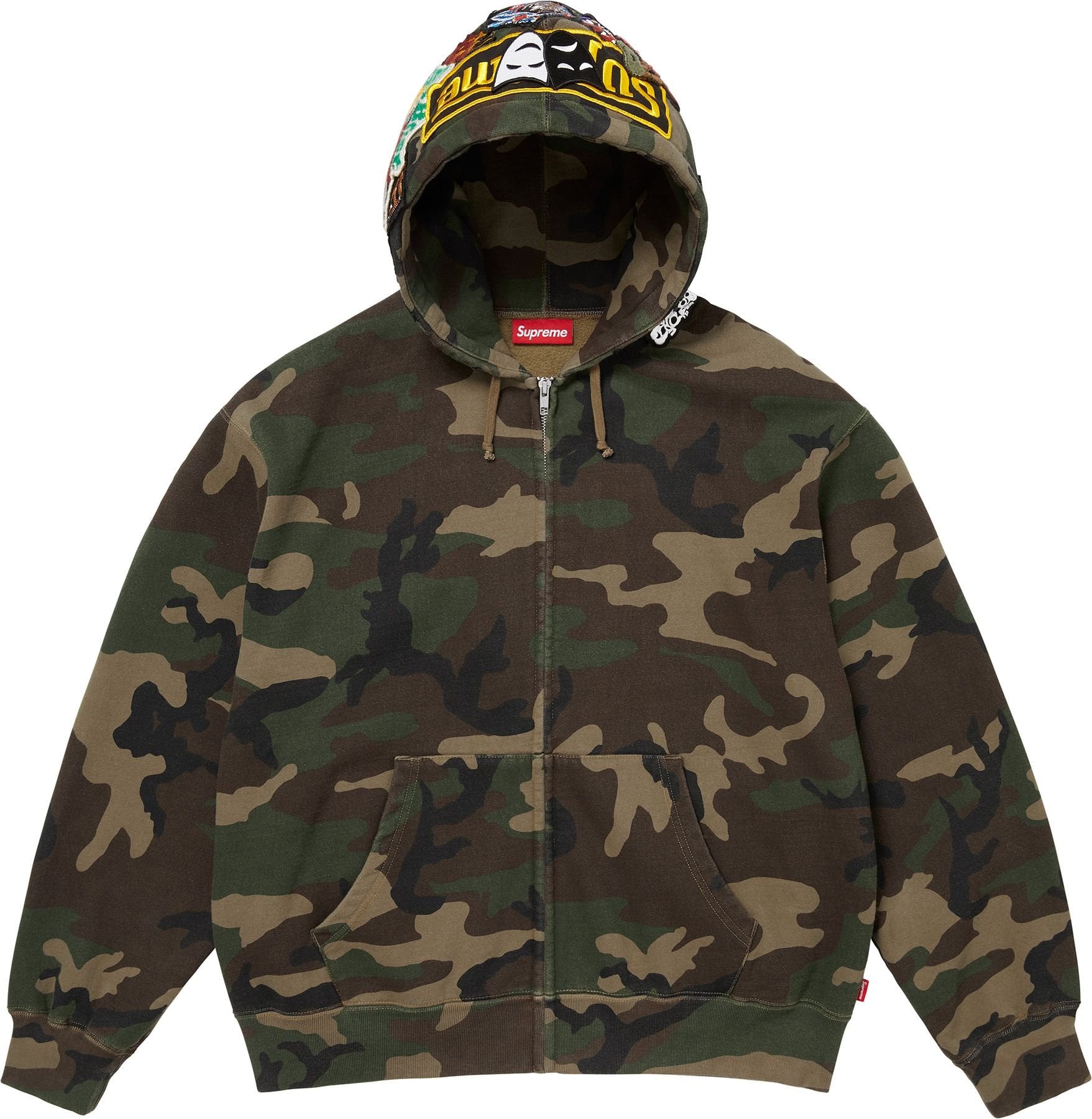 Patches Zip Up Hooded Sweatshirt view 2
